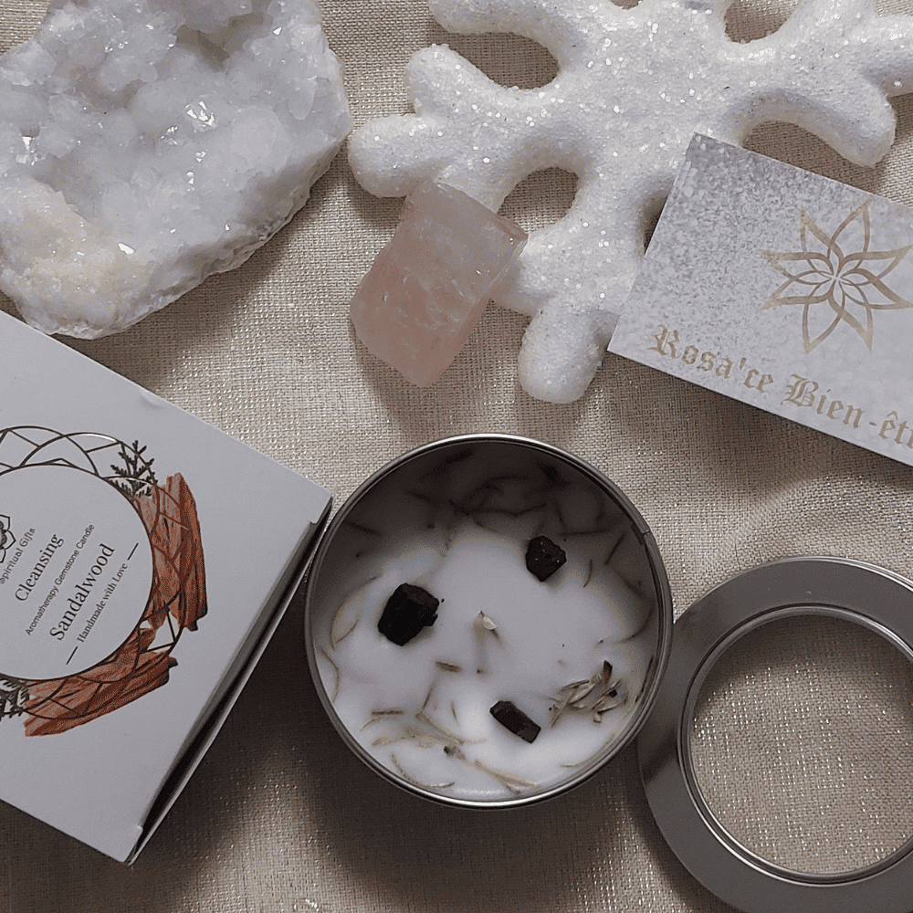 tourmaline Bougie Green Tree 'Nettoyage' Tourmaline Noire + Santal 70g