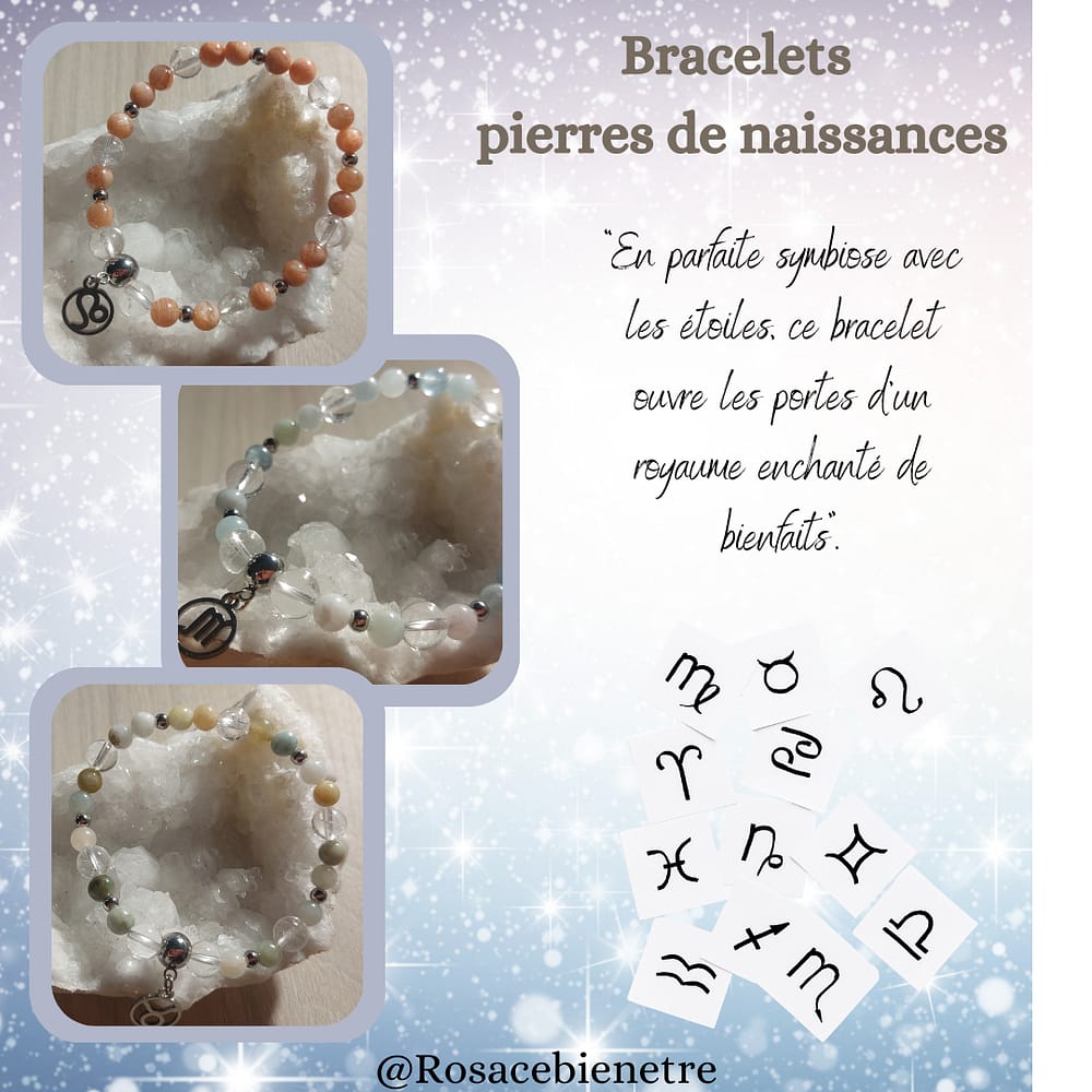 couverture bracelet horoscope Bracelet Pierre de naissance à personnaliser