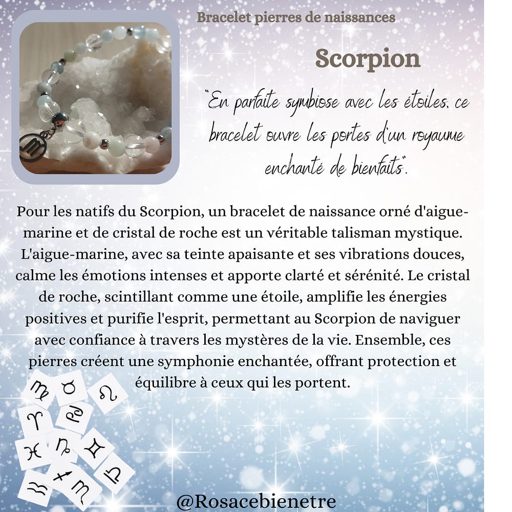 scorpion Bracelet aigue marine -scorpion