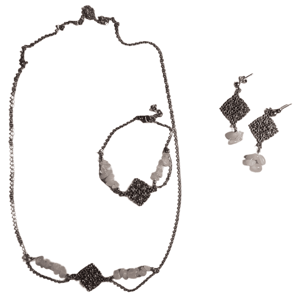 parure Tendresse Rosée de Quartz Rose Parure “Tendresse Rosée" de Quartz Rose