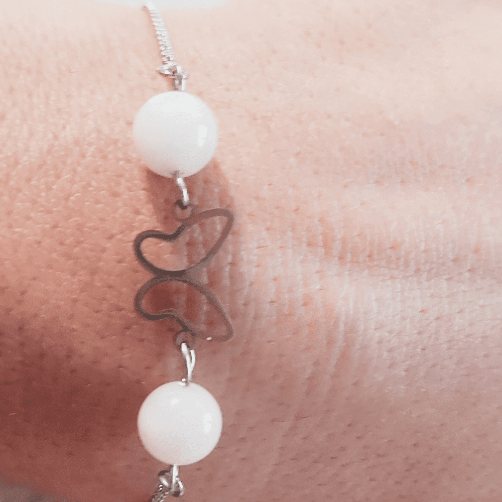 bracelet acier inoxydable papillon et quartz rose bracelet acier inoxydable papillon et quartz rose