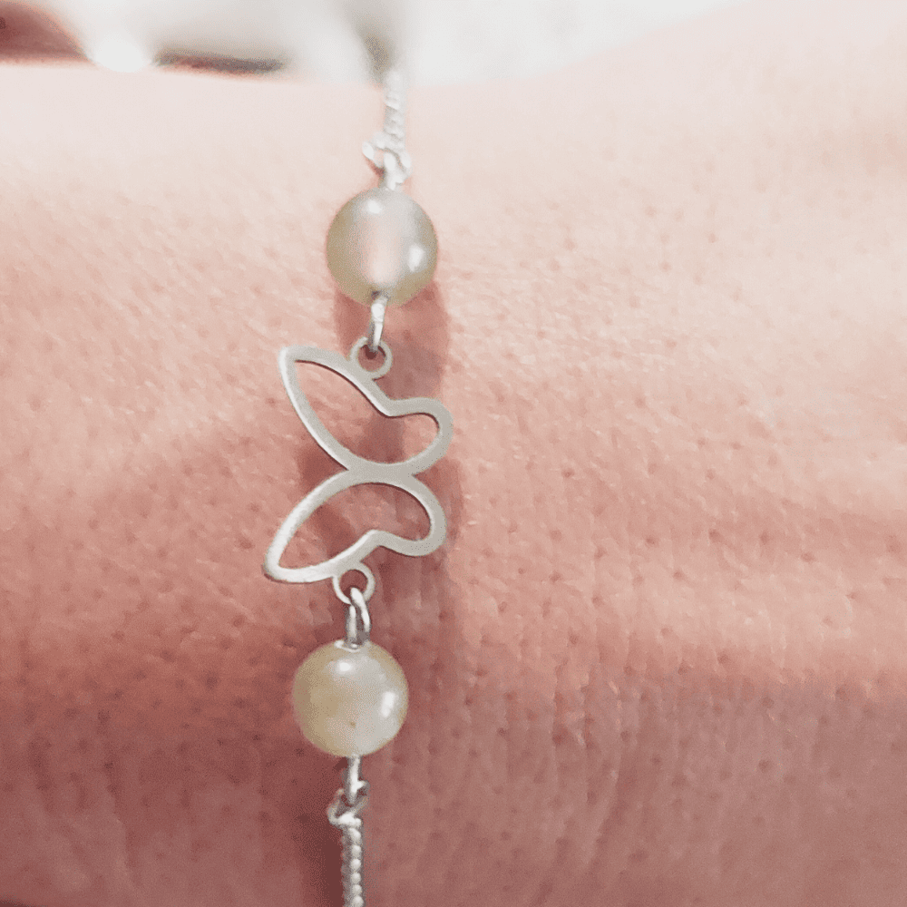 bracelet acier inoxydable papillon - jade bracelet acier inoxydable papillon - jade