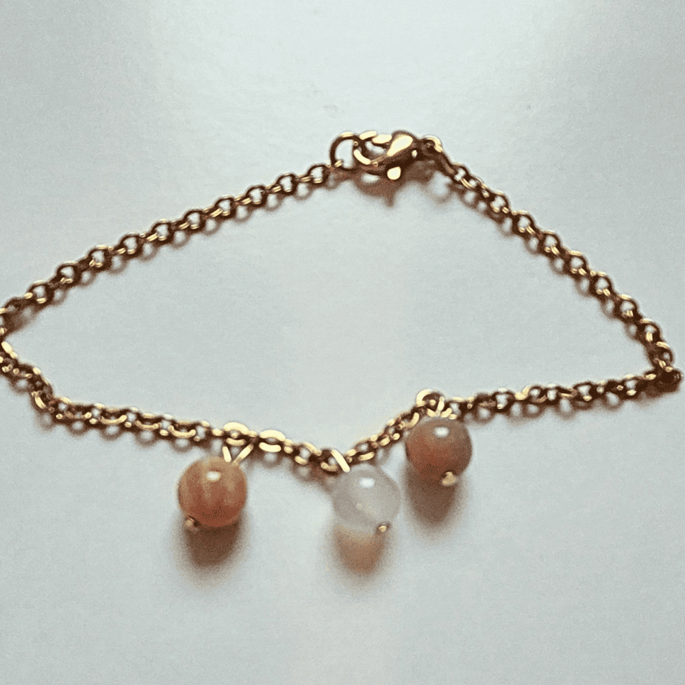 parure lune de miel ; pierre de lune et acier inoxydable Parure Lune de miel – Pierre de lune et acier inoxydable