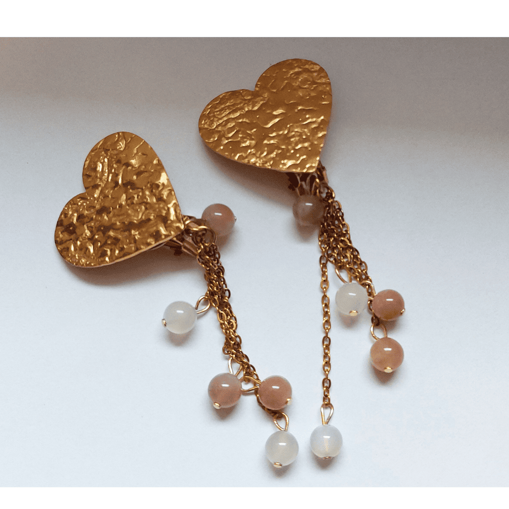 Parure Lune de miel – Pierre de lune & acier inoxydable Parure Lune de miel – Pierre de lune et acier inoxydable