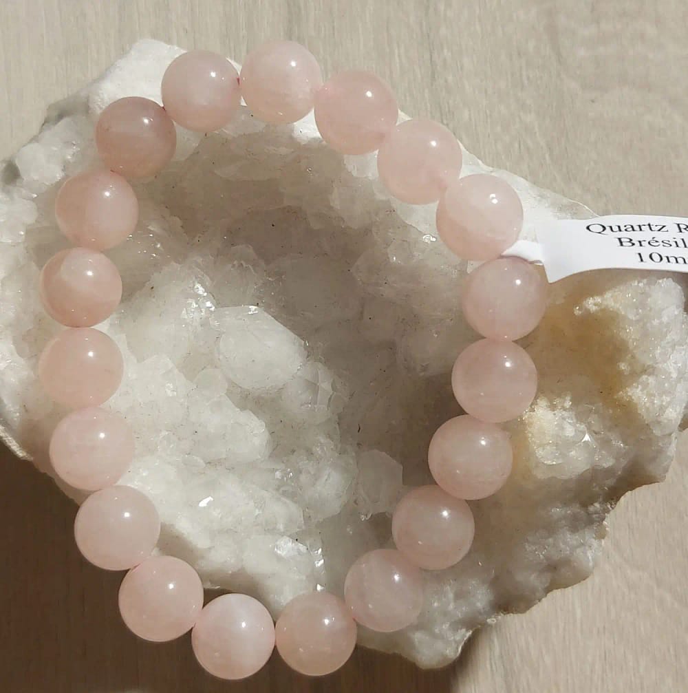 Bracelet Quartz rose 10 mm bracelet quartz rose 10 mm