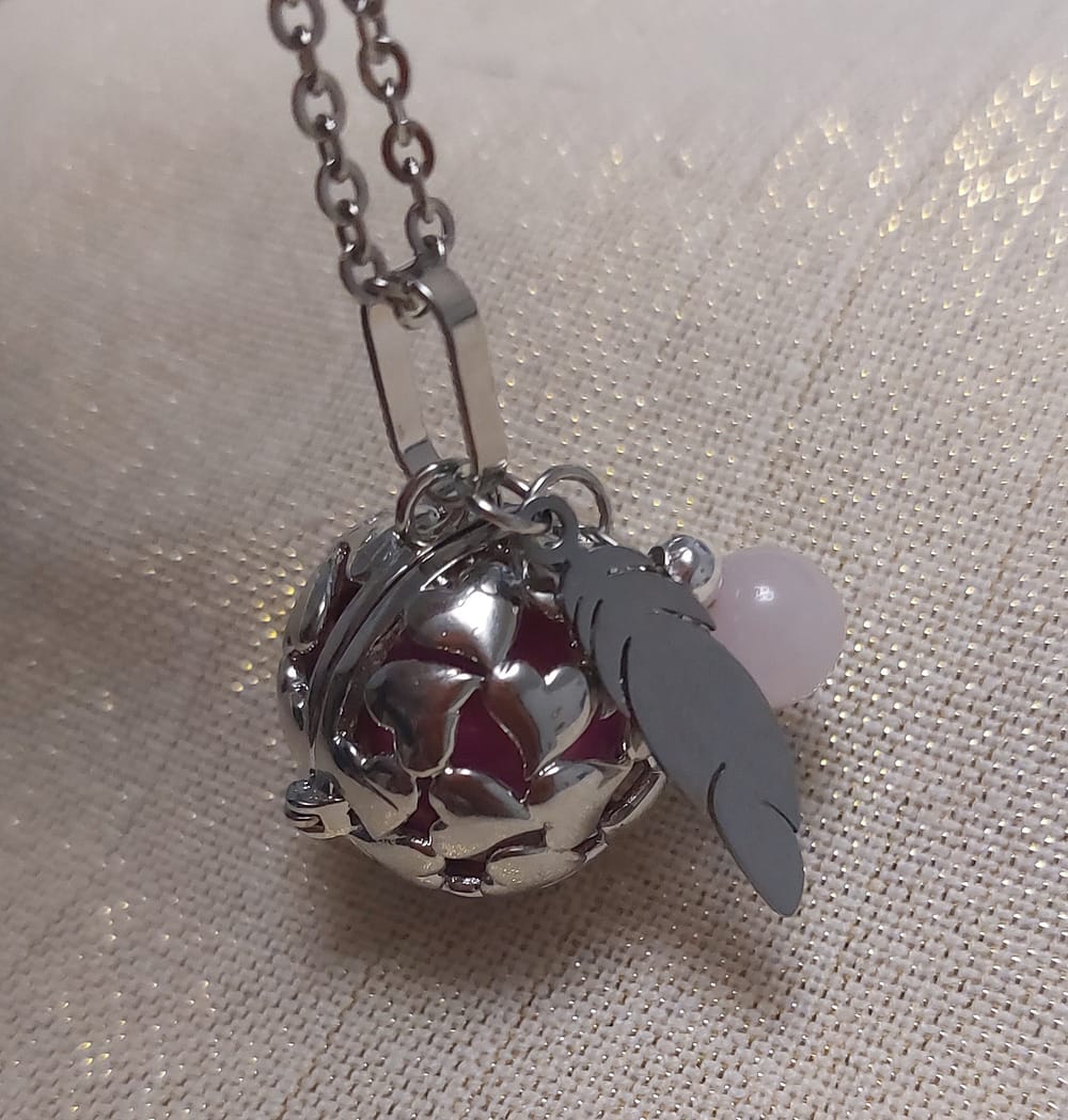 medium Bola acier inoxydable + pierre et breloque