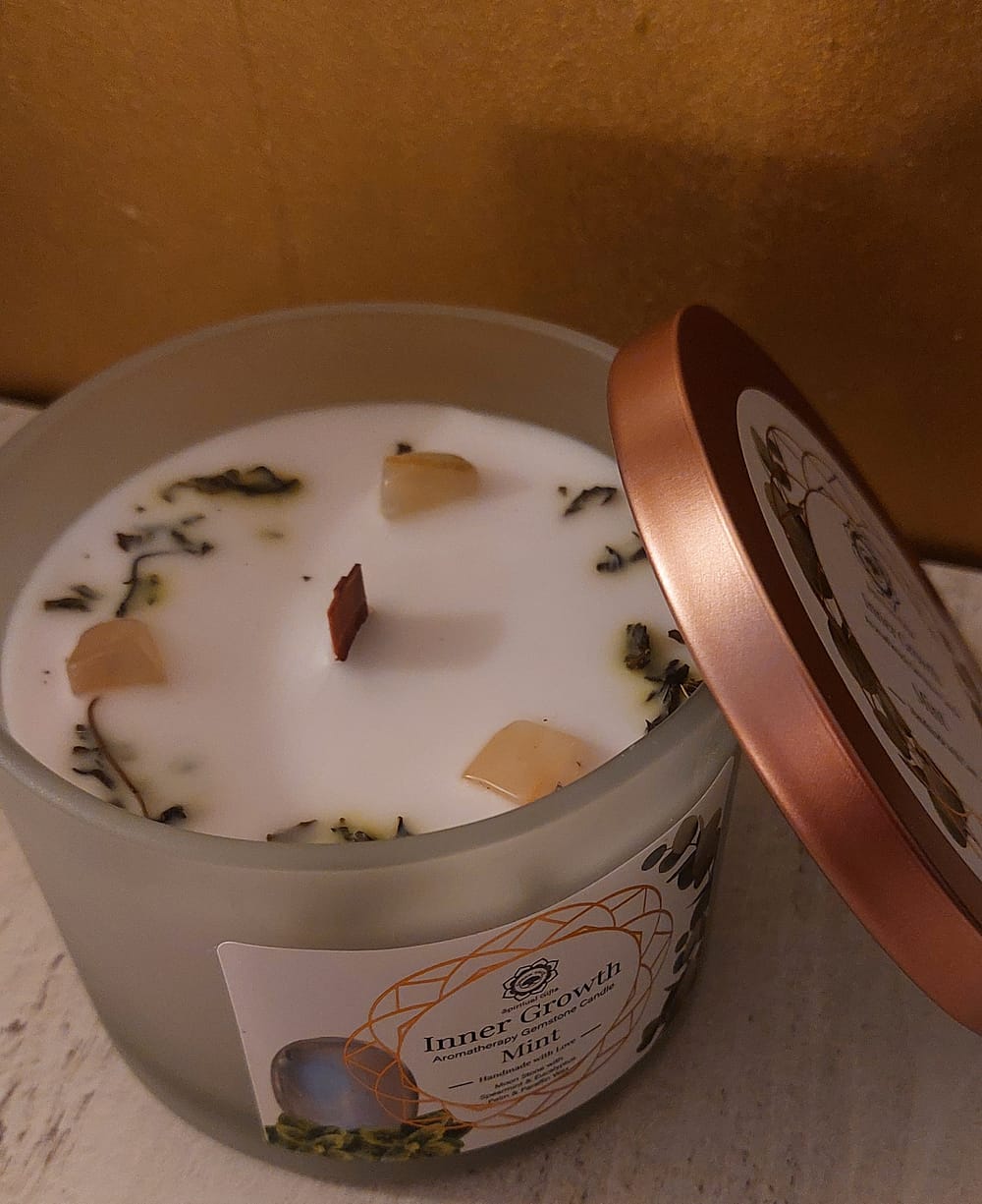 20241023_183156 Bougie green Tree croissance intérieure pierre de lune + menthe