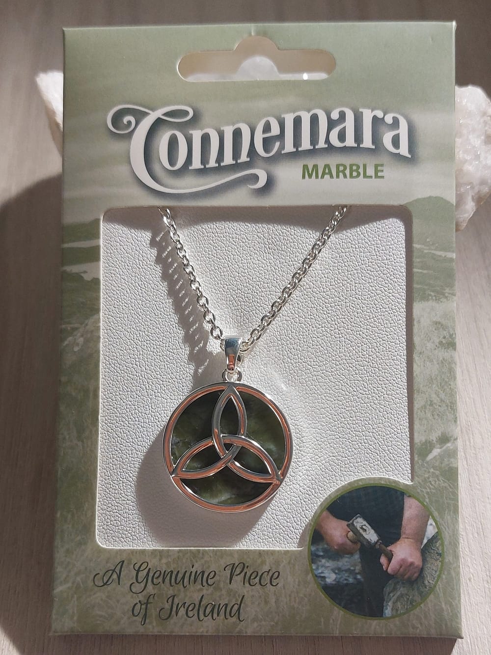 pendentif noeud trinité reversible pendentif marbre du connemara - trinité