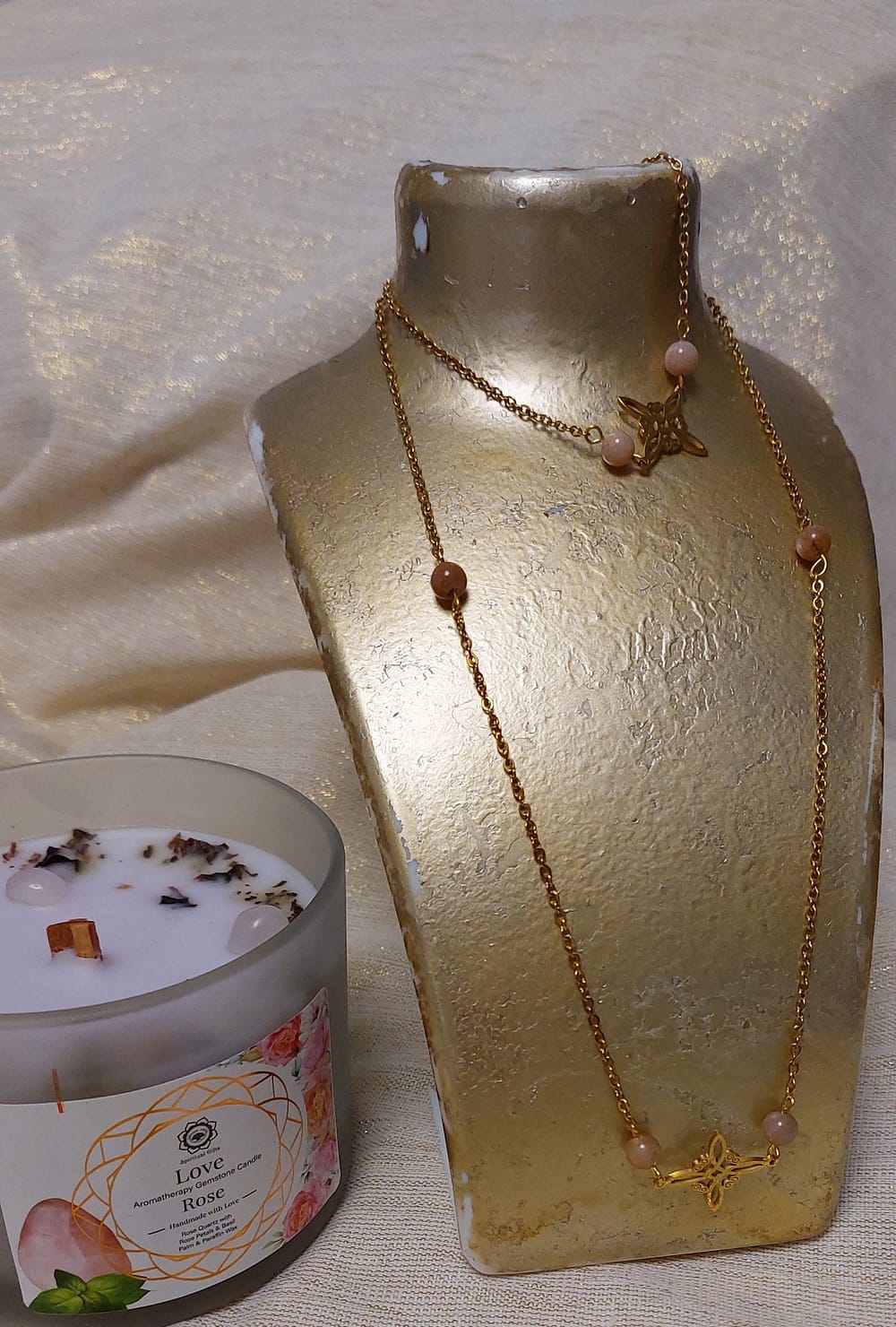 parure pierre de lune et nœud de sorcière parure collier et bracelet nœud de sorcière et pierre de lune