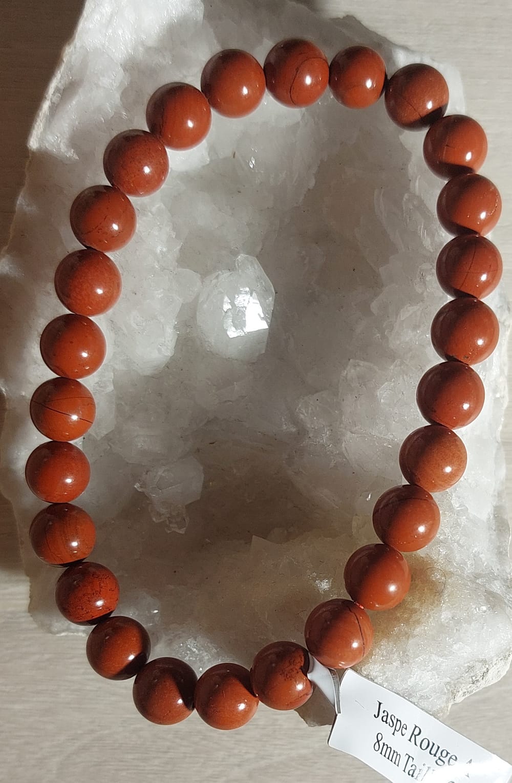 Jasperouge Bracelet Boule 08mm Jaspe Rouge