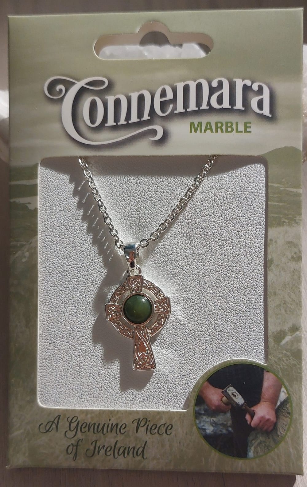 pendentif marbre du connemara pendentif marbre du connemara - croix