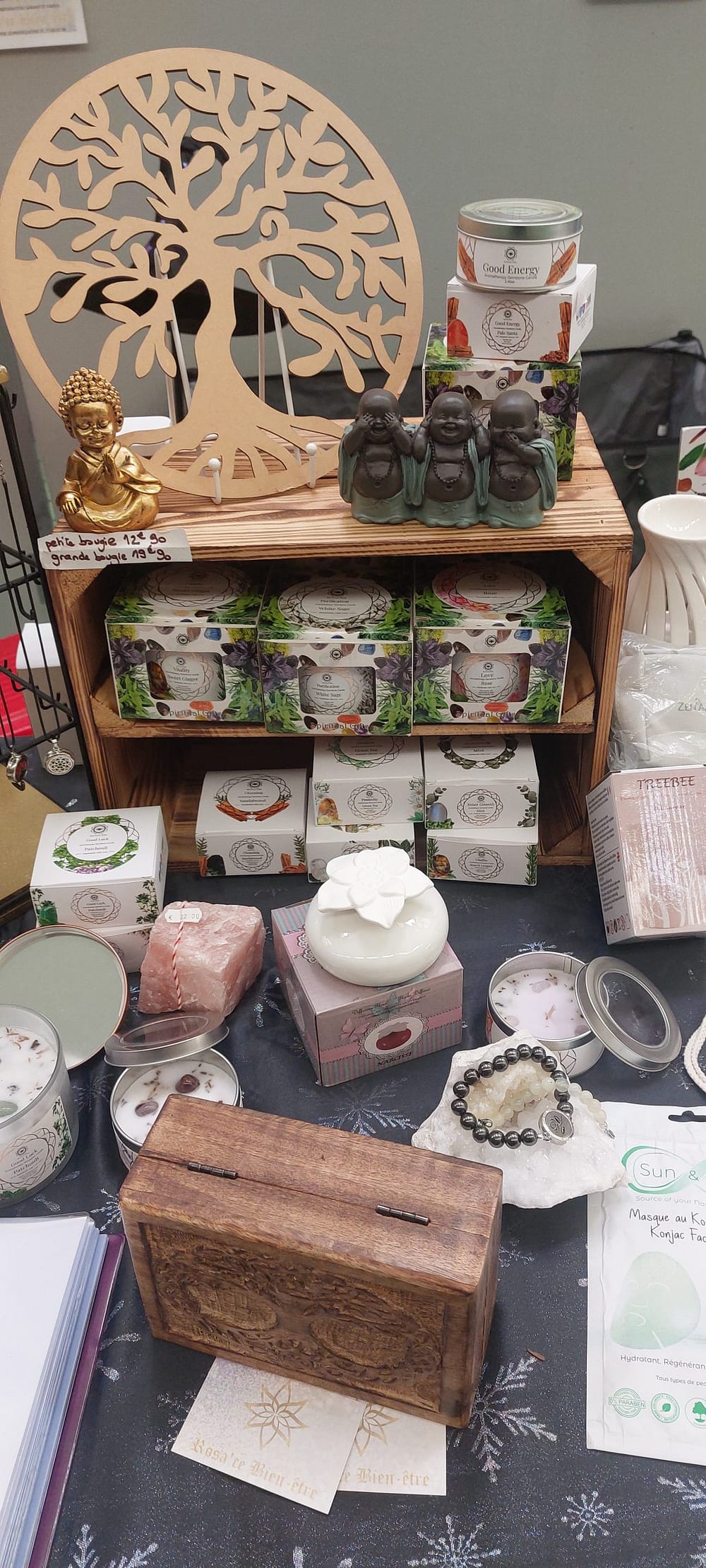 20240928_103350 Bougie Green Tree 'Purification' Sélénite + Sauge blanche 256g