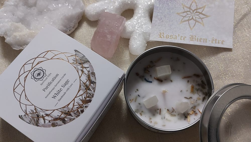 bougie selenite sauge blanche bougie selenite sauge blanche