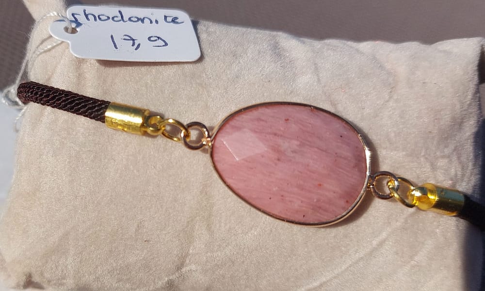 fil rhodonite bracelet cordon réglable rhodonite