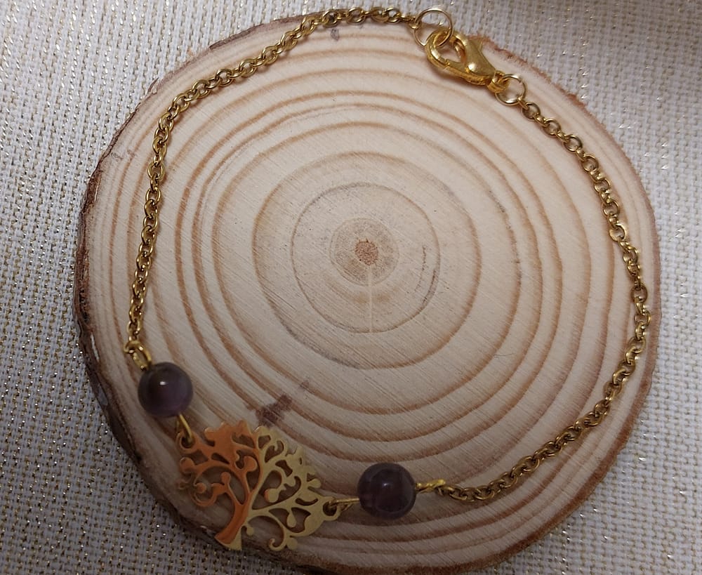 bracelet amethyste acier inoxydable fait main bracelet amethyste acier inoxydable fait main