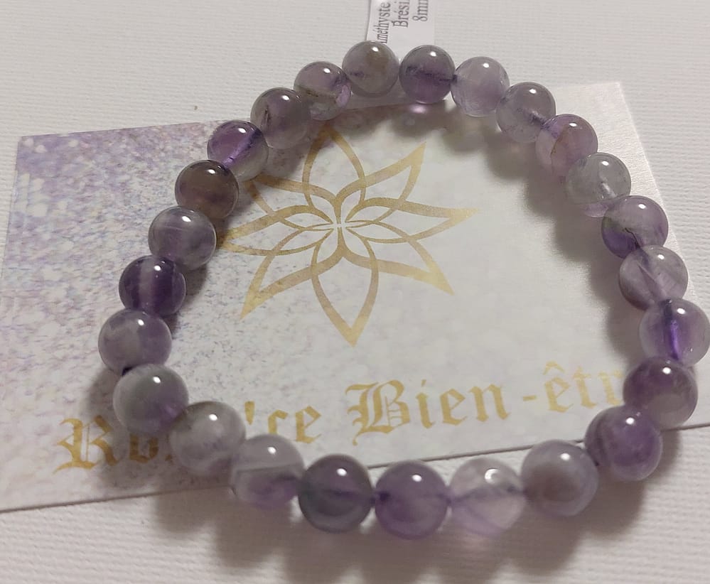 38-ame rhuba 2 Bracelet Boule 08mm Amethyste Rubanee Bresil A