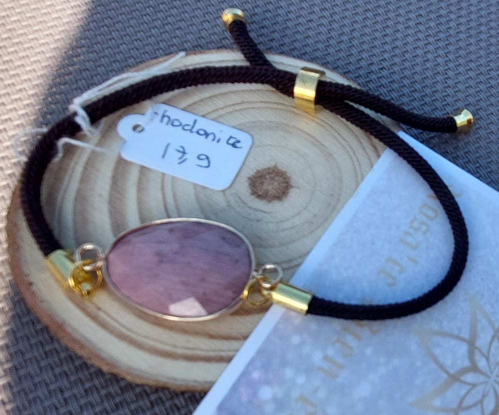 fil rhodonite bracelet cordon réglable rhodonite