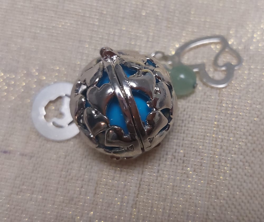 luxe Bola acier inoxydable - cœur + médaille et pierres