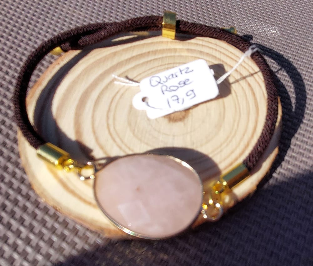 fil quartz rose flou bracelet cordon réglable quartz rose