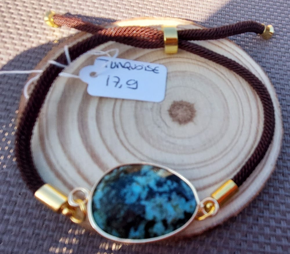 fil turquoise bracelet cordon réglable turquoise