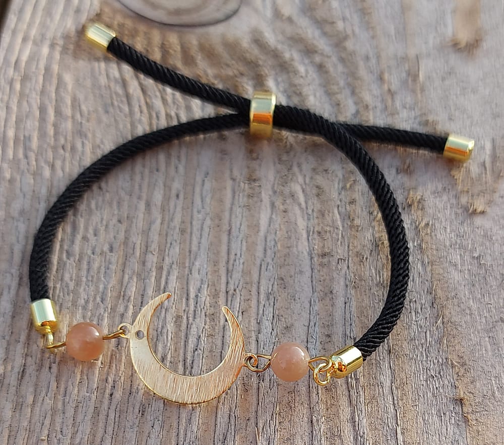 bracelet bijou fait main pierre de lune avec une lune bracelet bijou fait main pierre de lune avec une lune