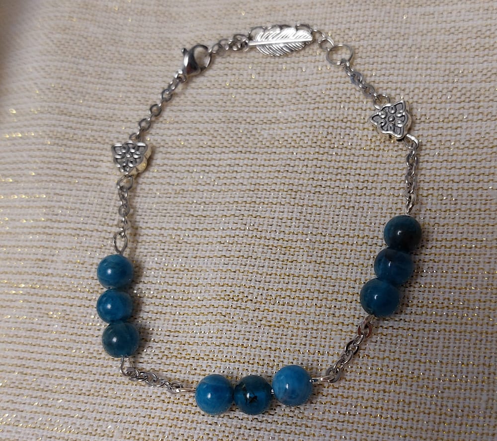 bracelet apatite sur acier inoxydable bracelet apatite sur acier inoxydable