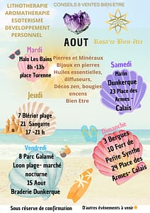 planning aout rosa'ce bien etre - marchés et évènements locaux