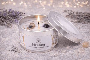 amethyste bougie-green-tree-guerison-amethyste-lavande-70g