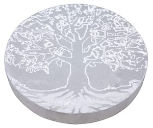 plaque de rechargement en sélénite modèle arbre de vie