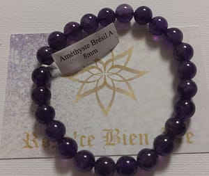 35- ame bres a 8 -2 Bracelet Boule 08mm Amethyste