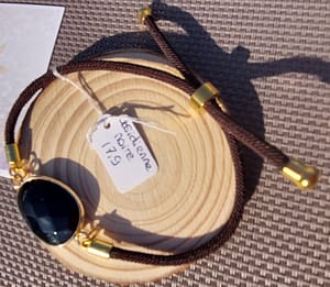 fil obsidienne noire bracelet cordon réglable obsidienne