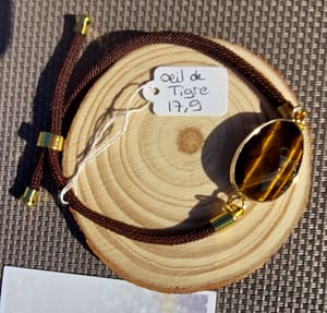 fil oeil de tigre+ bracelet cordon réglable œil de tigre