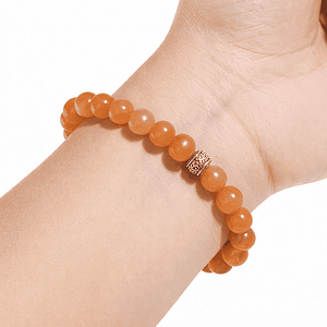 aventurine orange taille 0 porté Bracelet aventurine orange (taille 0)