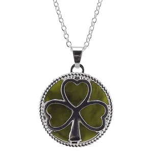 pendentif shamrock reversible pendentif trefle marbre du connemara