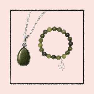 MARBRE Parure Lune de miel – Pierre de lune et acier inoxydable