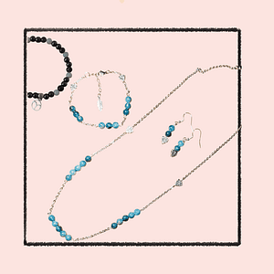 Parure Lune de miel – Pierre de lune et acier inoxydable