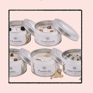 bougie Parure Lune de miel – Pierre de lune et acier inoxydable