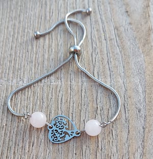 bracelet bijou fait main acier inoxydable arbre de vie quartz rose bracelet bijou fait main acier inoxydable arbre de vie quartz rose