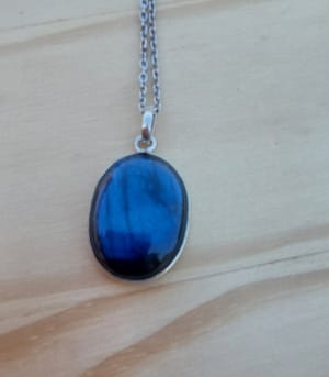 pendentif labradorite collier labradorite reflet bleu