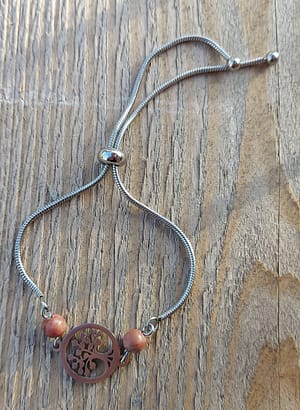 bracelet bijou fait main acier inoxydable arbre de vie rhodonite bracelet bijou fait main acier inoxydable arbre de vie rhodonite
