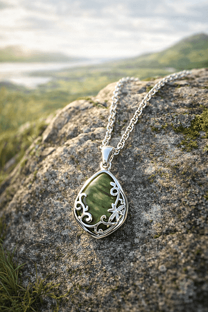 marbre connemara goutte scene pendentif marbre du connemara - goutte