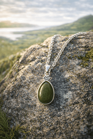 marbre connemara mini goutte scene pendentif marbre du connemara - mini goutte