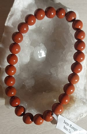 Jasperouge Bracelet Boule 08mm Jaspe Rouge