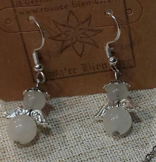 boucles d’oreilles ange jade blanc boucles d'oreilles ange jade blanc