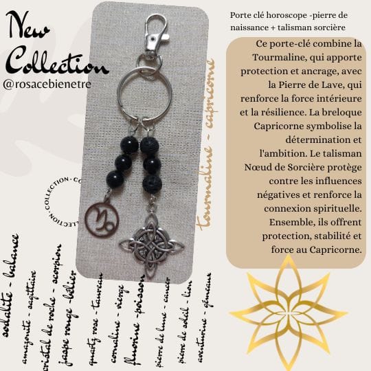 porte cle capricorne porte clés - bijoux de sac avec pierres et breloques