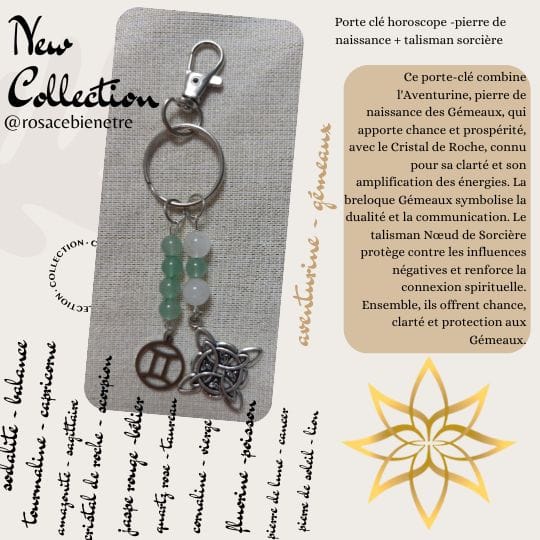 porte cle gemeaux porte clés - bijoux de sac avec pierres et breloques