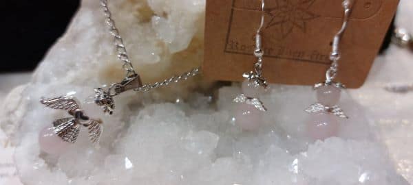 parure ange quartz rose parure ange quartz rose