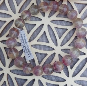bracelet boule 10 mm fluorine violette