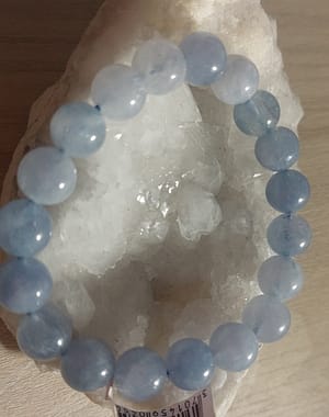 Bracelet Boule 10mm Aigue Marine Brésil  A